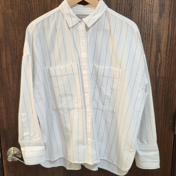 Boxy oxford,  mint & white stripe - Picture 2 of 3